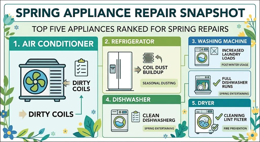 Most Common Appliance Repairs in Spring and How to Avoid them